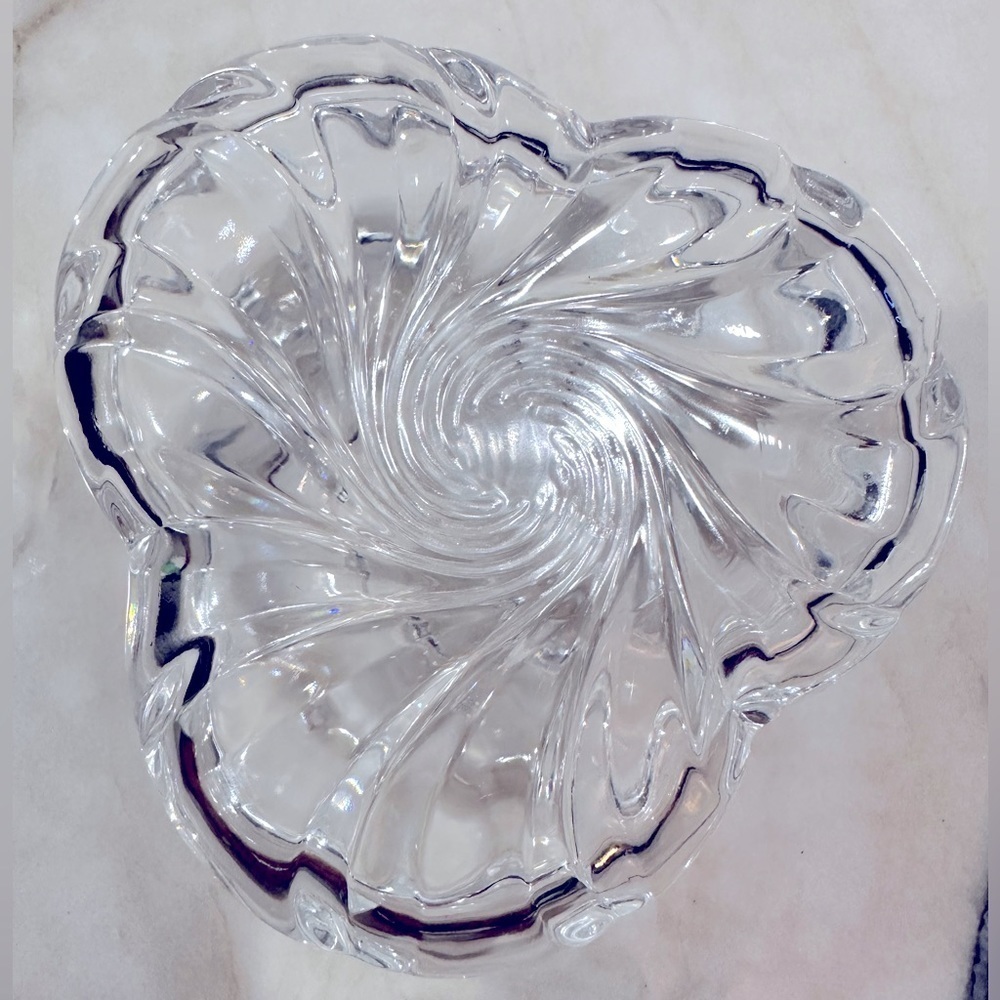 Vintage Lead Crystal Trinket Dish 2 Pieces vintage 1980’s table decor ring dish